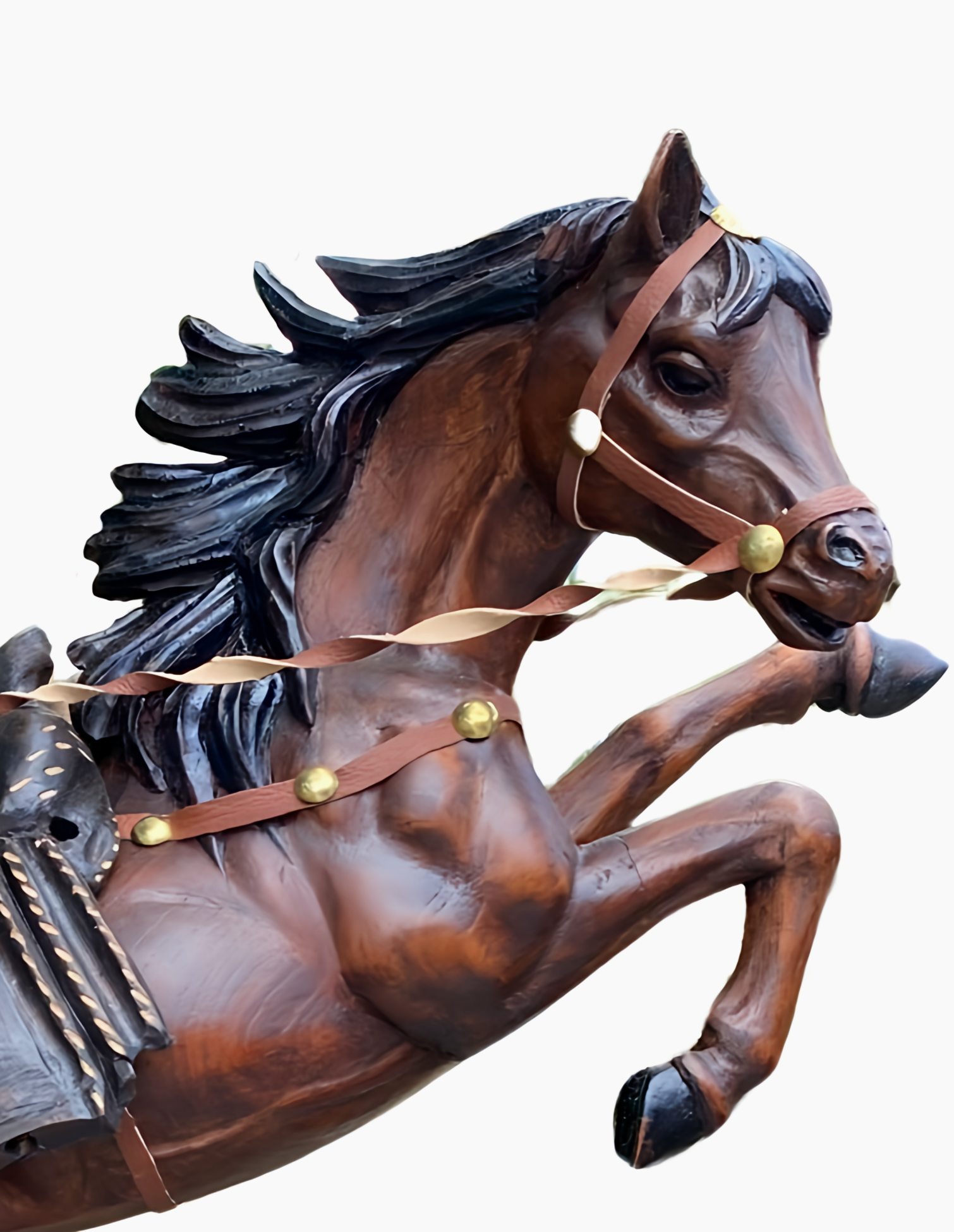 Cheval Sauvage avec Selle en Cuir