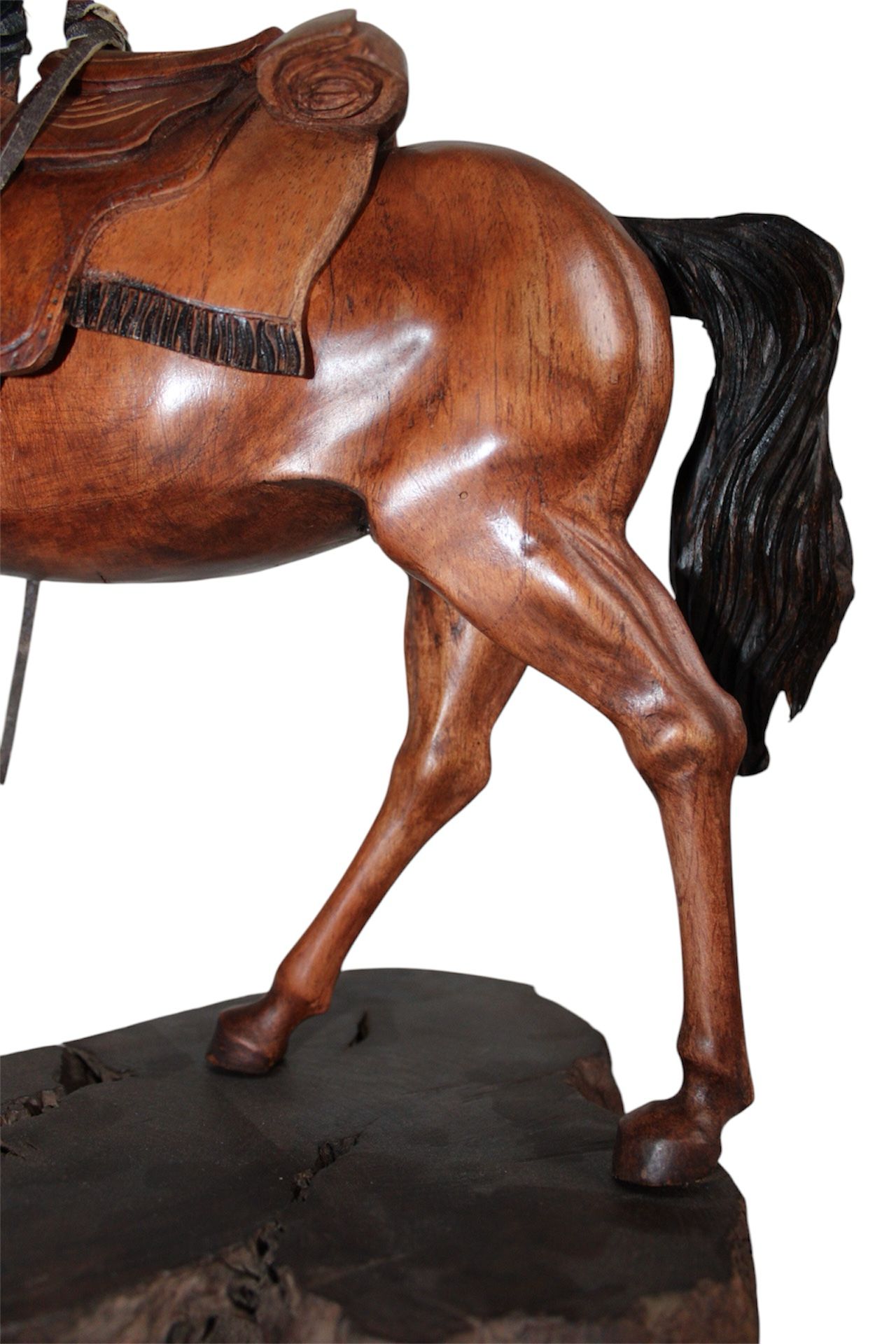 Cheval avec Selle en Bois Amovible