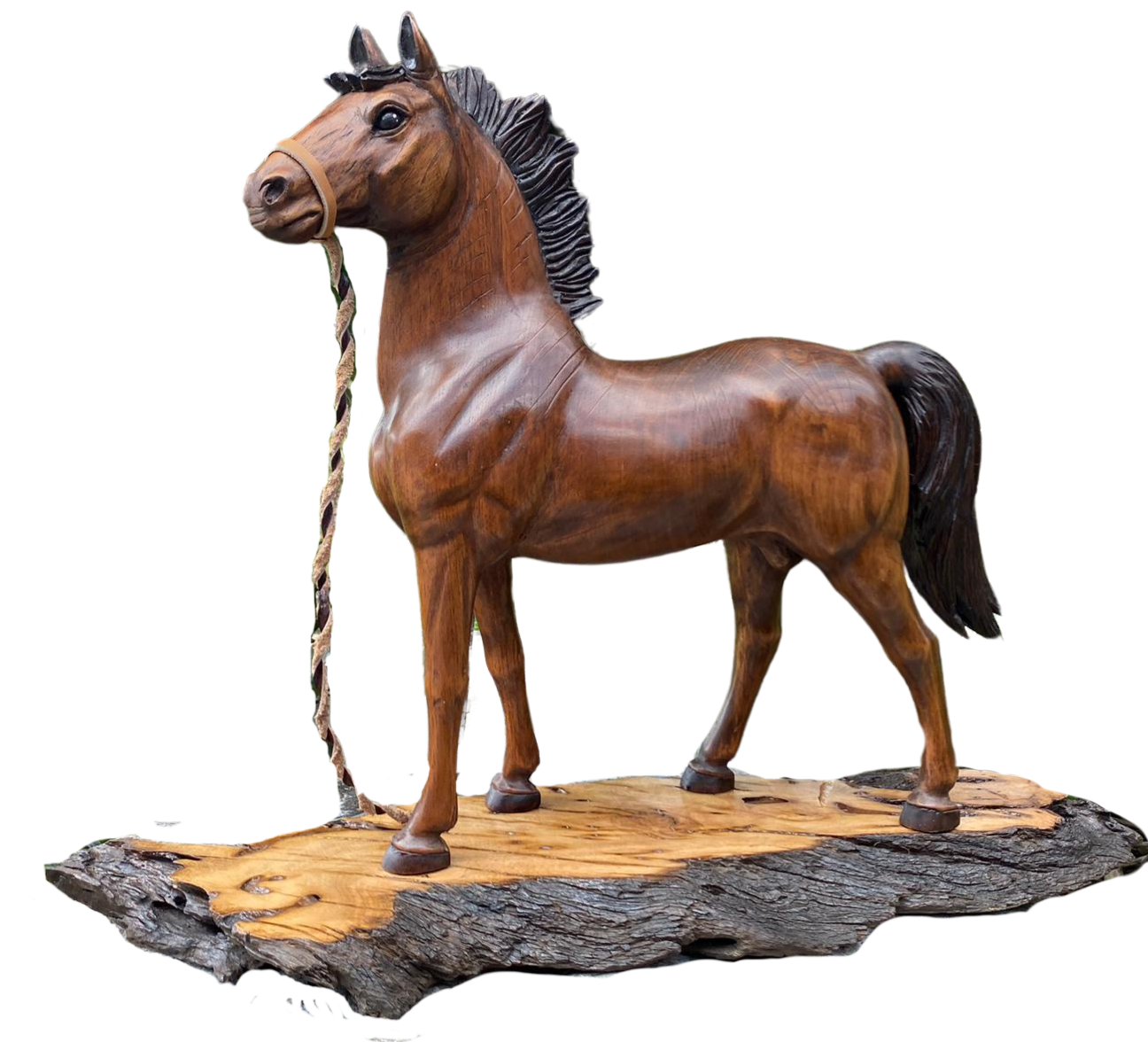 Cheval sur pied Base en Bois Rustique