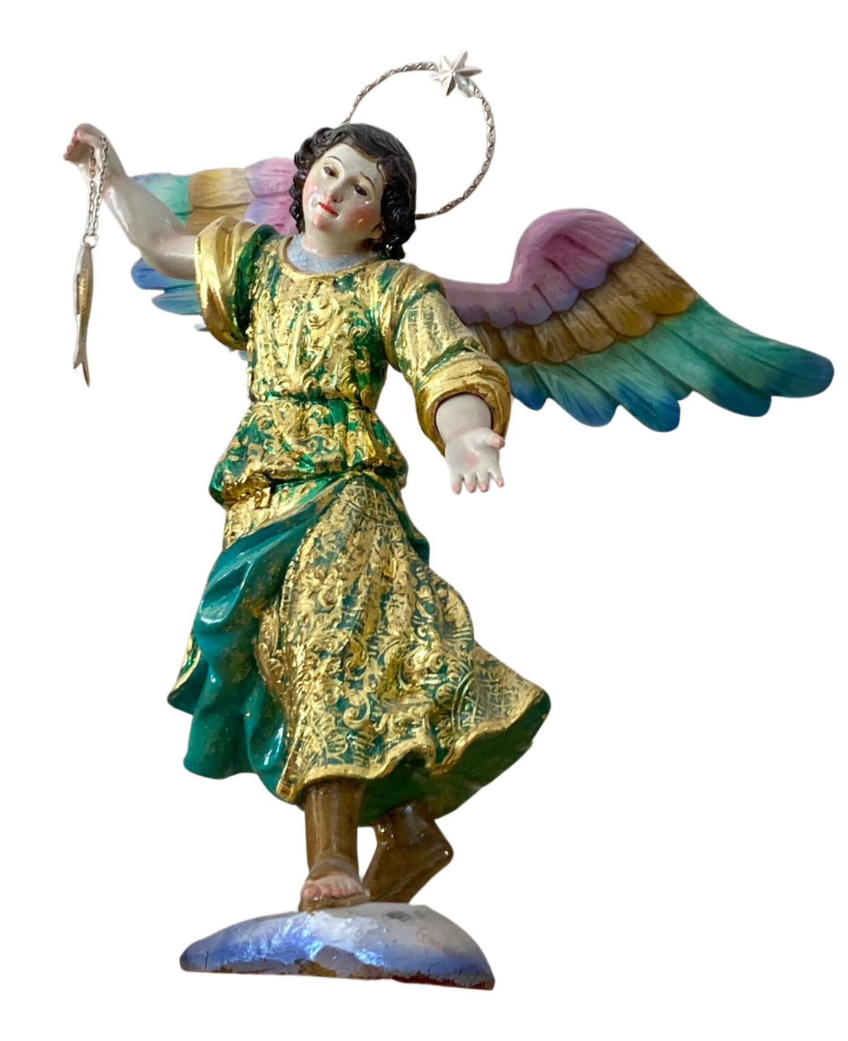 Jeune Ange aux Détails en Or Véritable